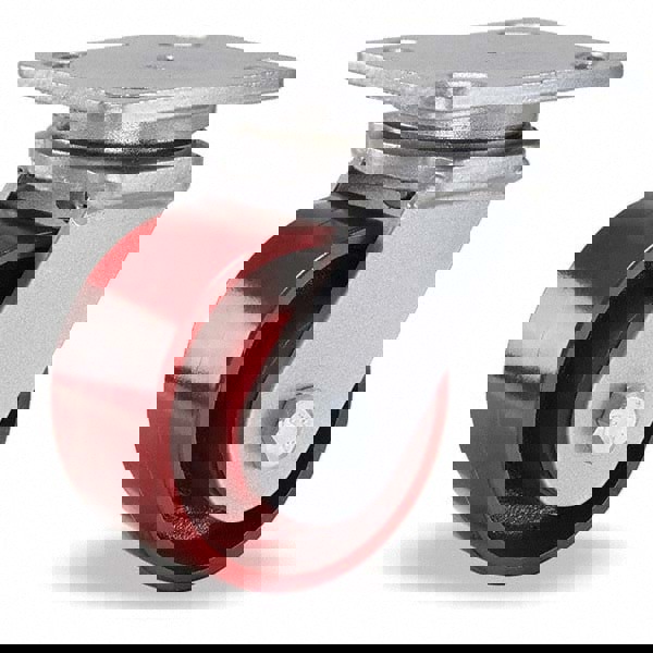 Swivel Top Plate Caster: Cast Iron, 4